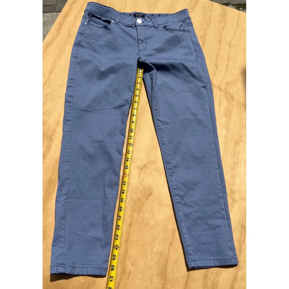 Jones New York Lexington Straight Leg Pants Blue Grey Size 12 Womens JNY